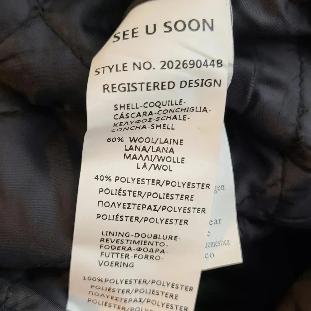 NWT See U Soon Plaid Wool Shacket Style Coat S